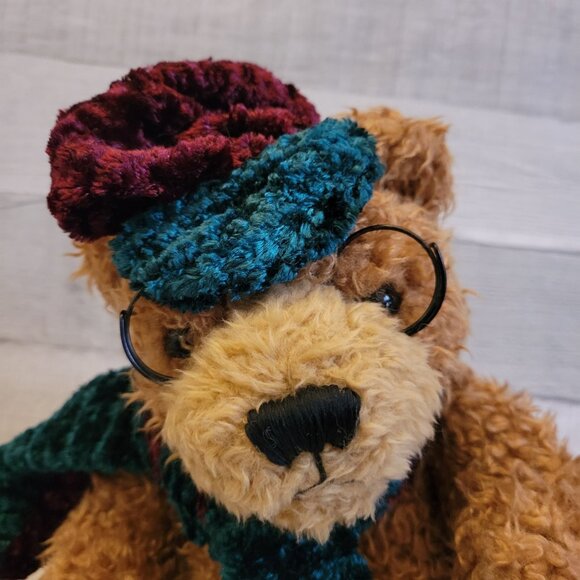 Vintage Dan Dee Collectors Choice Teddy Bear With Velvet Hat & Scarf - Picture 4 of 4